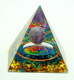 Purple Globe Orgonite Pyramids